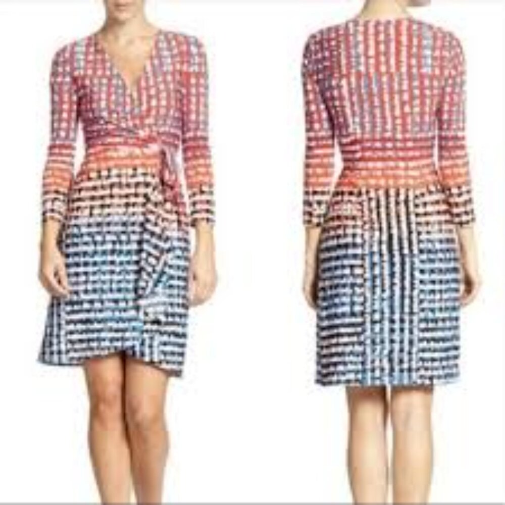 BCBGMAXAZRIA WOMEN'S ADELE PRINTED WRAP MULTICOLOR MINI DRESS SIZE SMALL